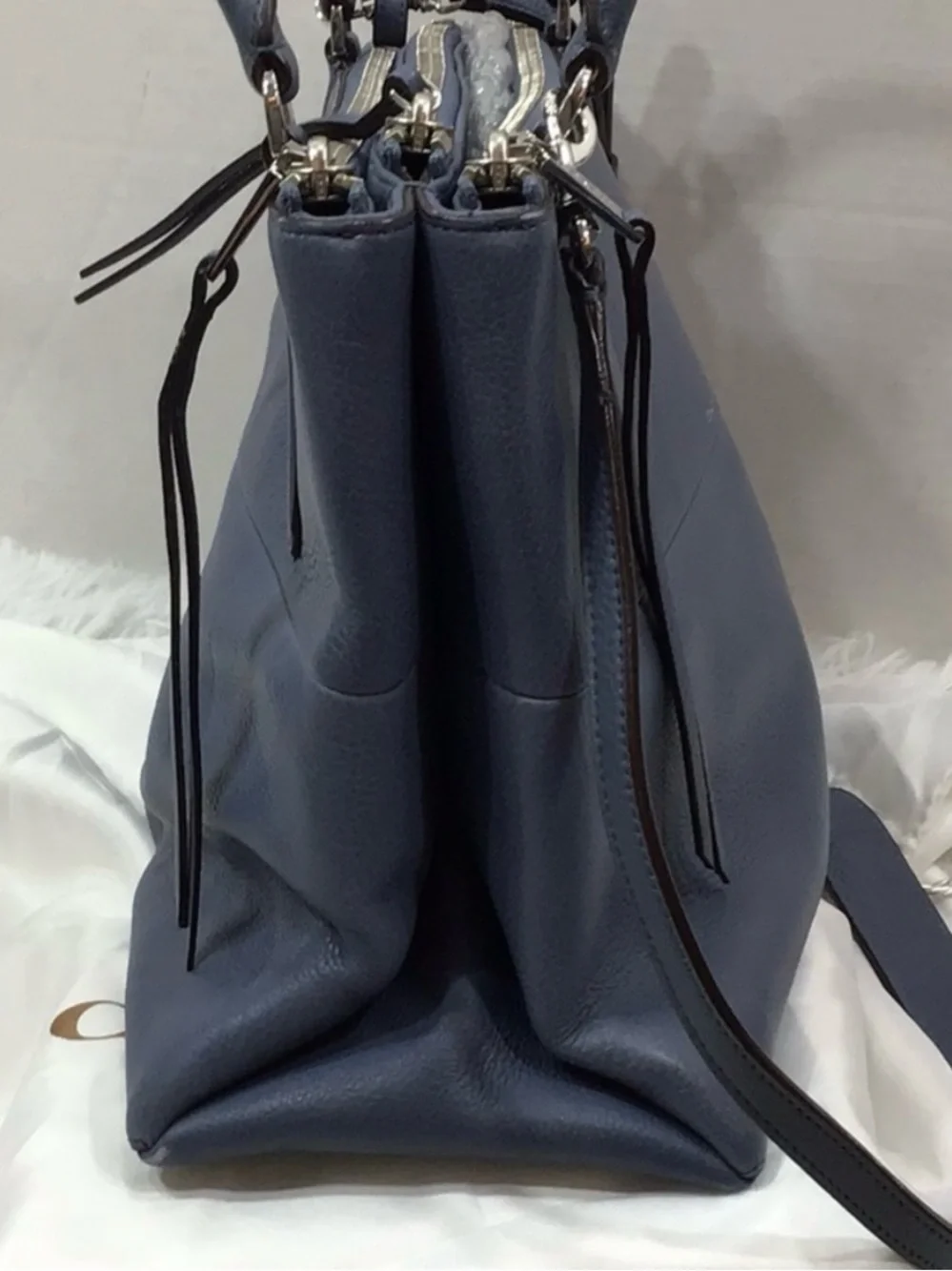 Coach Borough slate blue pebbled leather 28160
